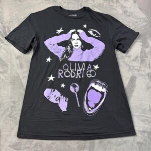 Olivia Rodrigo Shirt Size Medium Black Purple Graphic Concert Tour Tee Pop Music